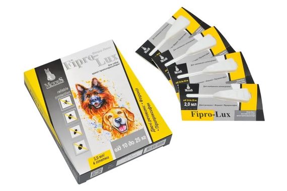 Протипаразитарні краплі для котів та собак вагою 10-25 кг ModeS Fipro-Lux, 4 піп | Зображення 1