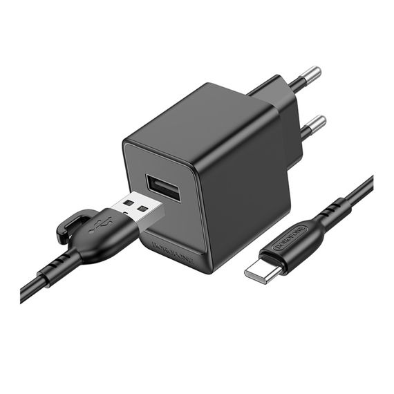 Мережевий зарядний пристрій Borofone BAS11A 1USB 2.1 A+USB to Type-C | Зображення 4