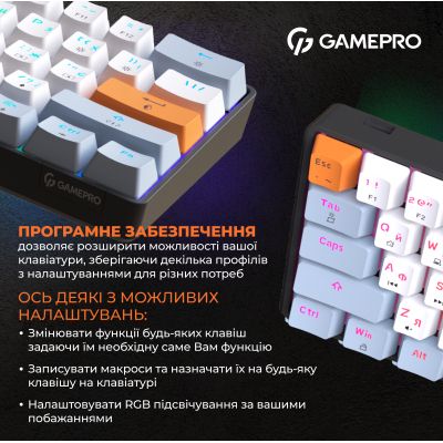 Клавиатура GamePro MK130R Hot-Swap Red Swich RGB USB UA Black (MK130R) | Зображення 6