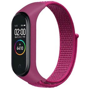 Ремінець Nylon для Xiaomi Mi Band 3/4/5/6/7 Малиновий