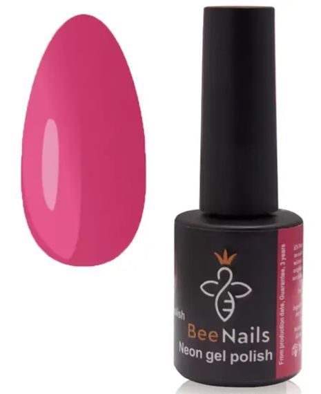 Гель-лак для нігтів Bee Nails 044 (неоновий рожевий) 8мл | Зображення 2