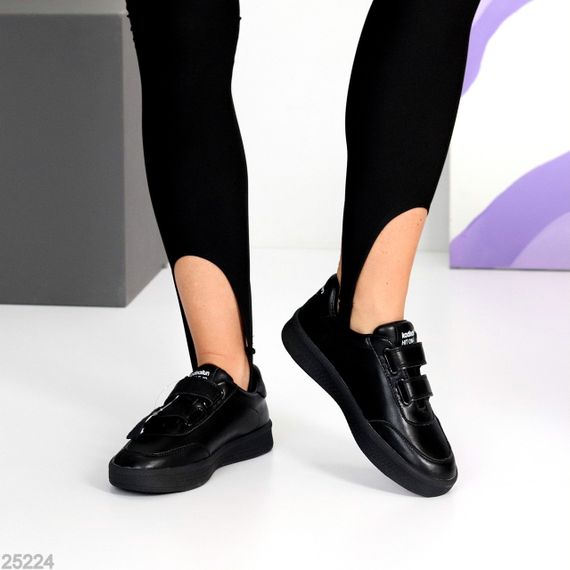 Повсякденні чорні кеди на липучках натуральна шкіра в асортименті | Зображення 5