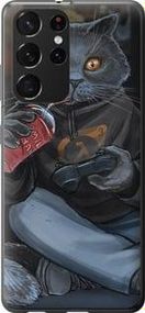 Чохол на Samsung Galaxy S21 Ultra (5G) gamer cat із пластику FCh_033243