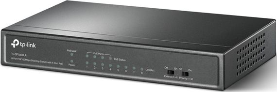 Коммутатор TP-LINK TL-SF1008LP 8x1FE/4xPoE 41W неуправляемый 250м (TL-SF1008LP) | Зображення 1