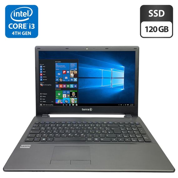 Ноутбук Б-клас Terra Mobile 1513 / 15.6" (1366x768) TN / Intel Core i3-4005U (2 (4) ядра по 1.7 GHz) / 4 GB DDR3 / 120 GB SSD / Intel HD Graphics 4400 / WebCam / DVD-ROM / Без АКБ б/в