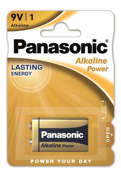 Батарейка Panasonic ALKALINE POWER щелочная 6LF22(6LR61, MN1604, MX1604) блістер, 1 шт. (6LR61REB/1BP)