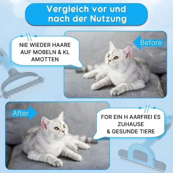 Щітка гребінець Wismika для собак і котів, підшерстя, 2в1, нержавійка, грумінг, антиколтун, для шерсті | Зображення 4