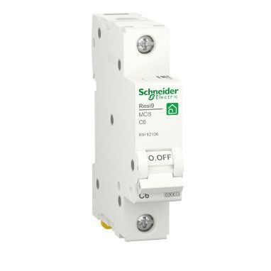Автоматичний вимикач змінного струму Schneider RESI9 6А, 1P, крива, 6кА