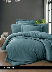 Постільна білизна First Choice Cotton Satin 200x220 Snazy Blue Stone