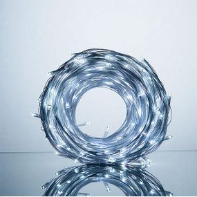 Новорічна гірлянда кімнатна нитка 22 м 220 LED кімнатна гірлянда білий провід Біле світло W220LED22MWW