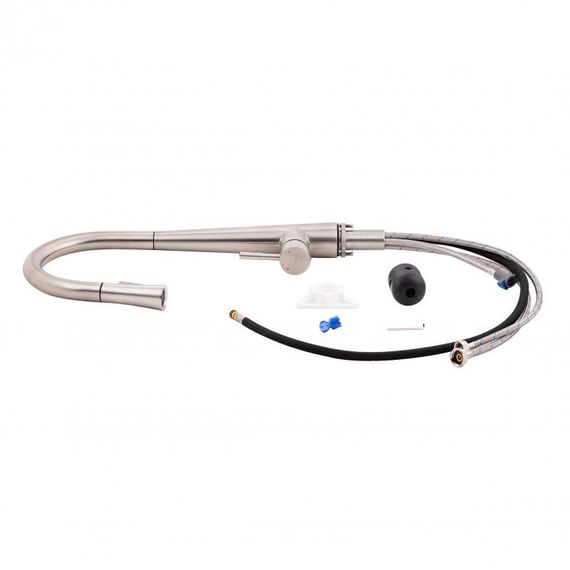 Змішувач для кухні Qtap Evicka з висувним виливом QTEVI91103UN Brushed Nickel PVD | Зображення 7