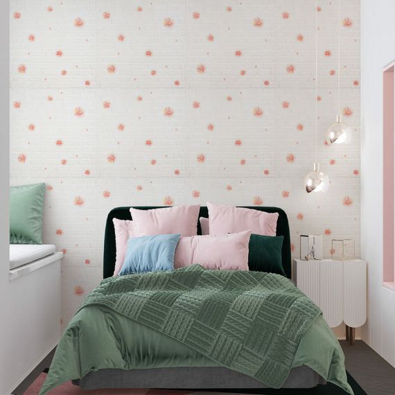 Панель стінова 3D 700х700х4мм рожеві квіти (D) SW-00001978 | Зображення 4