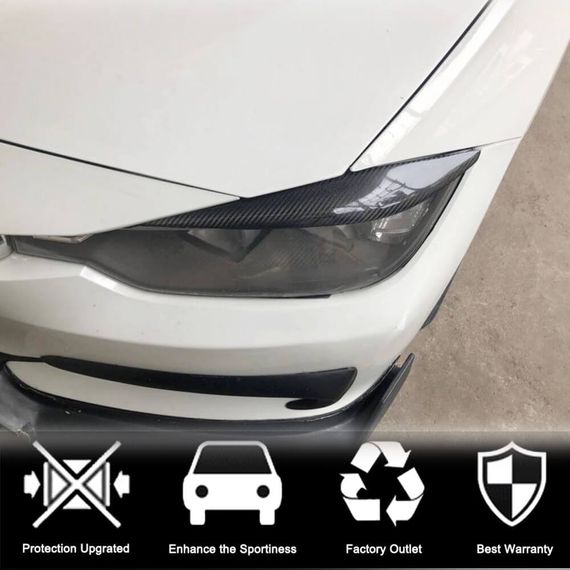 Реснички на фары V1 (для F30, Карбон) для BMW 3 серия F-30/31/34 2012-2019 гг | Зображення 2