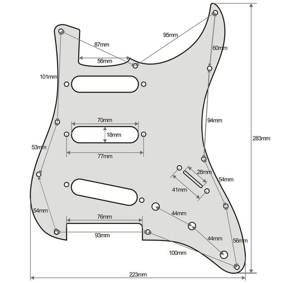 Пікгард SSS і бекплейт бежевий для електогітари Fender Stratocaster під Америка | Зображення 2