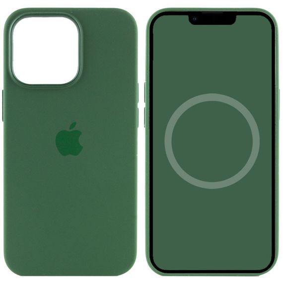 Чохол Silicone case (AAA) with Magsafe and Animation для Apple iPhone 13 Pro (6.1") Зелений / Clover