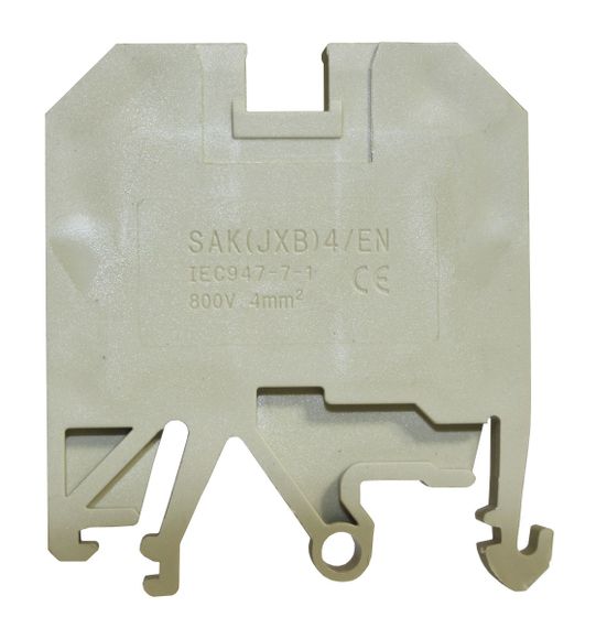 Клема КНГ-SAK-4EN 34А 0.2-4мм2 гвинтова бежевий набірна на DIN-рейку без маркера без кришки Ny95505484 | Зображення 1