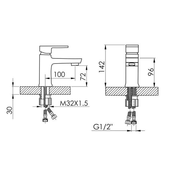 Смеситель для раковины Lidz Wawel 001 (k35) LDWAW001CRM45387 Chrome | Зображення 1
