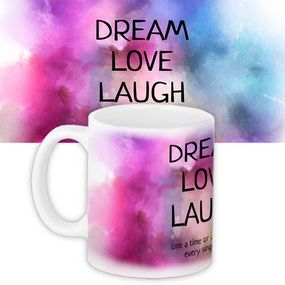 Чашка з принтом Dream love laugh 330 мл (KR_15L015)