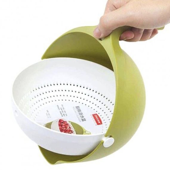 Универсальная миска – дуршлаг Mesh Strainer Drain Basket ∙ Хозяйственная силиконовая корзина со сливом 2в1 | Зображення 1