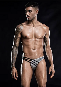 Мужские серебряные трусы под змеиную кожу Theodore S/M sexstyle