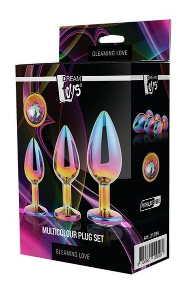 Набір райдужних анальних пробок GLEAMING LOVE MULTICOLOUR PLUG SET Sex Aura | Зображення 1