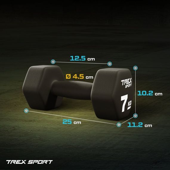 Гантели для фитнеса неопреновые TREX Sport TX-070VD 2x7кг | Зображення 2