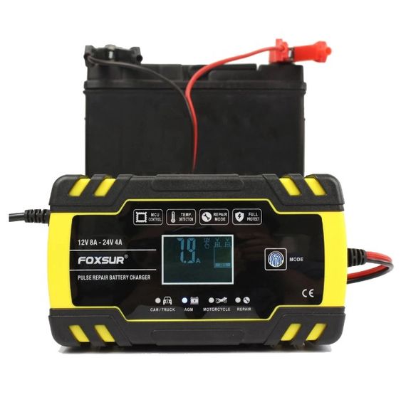 Зарядний пристрій для автомобільного акумулятора Foxsur 12V 8A (43220-F8a_568) | Зображення 4