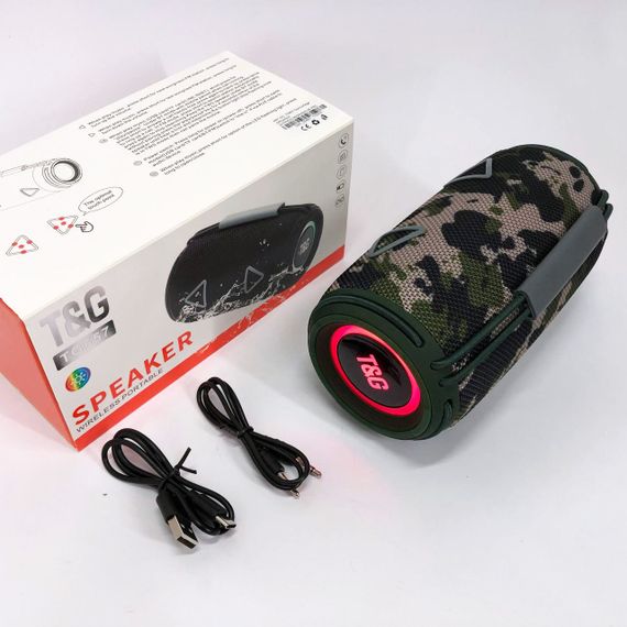 Bluetooth-колонка TG657 с RGB подсветкой 1500 mAh, Громкая блютуз колонка. Цвет: камуфляж | Зображення 8