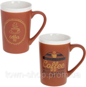 Кружка фарфоровая "Coffeе" 400мл, 2 дизайна BD-905-205