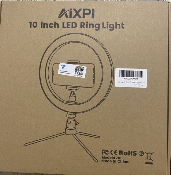 Кольцевая LED-свет кольцевая лампа AIXPI 10" на штативе для стола. | Зображення 5