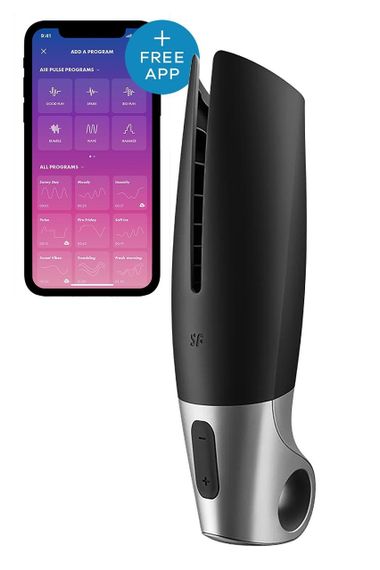 Смарт-мастурбатор Satisfyer Power Masturbator для використання на верхній половині пінису, чорний Sex Aura