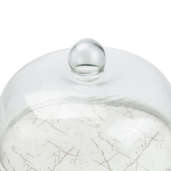 Фарфоровая тортовница со стеклянной крышкой на бамбуковой подставке HP1203 | Зображення 3