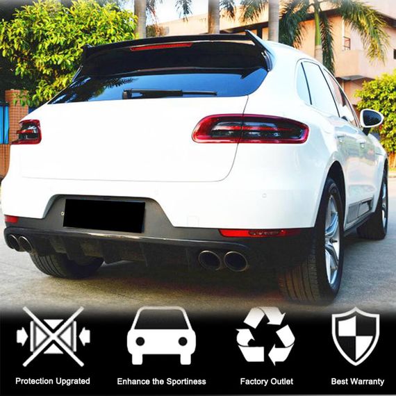 Диффузор заднего бампера V1 (2014-2021, Карбон) для Porsche Macan | Зображення 1