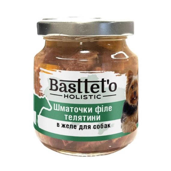 Basttet'o Holistic для собак 130г Кусочки филе телятины в желе