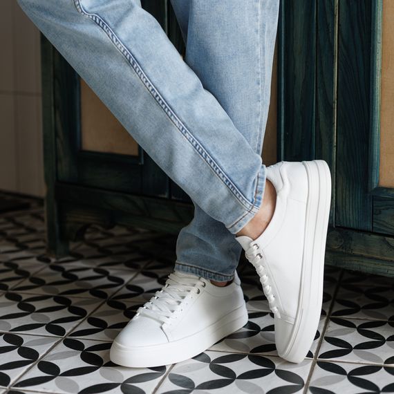 Кеди чоловічі шкіряні 590023 Білі 40 41 42 43 44 45 | Зображення 7