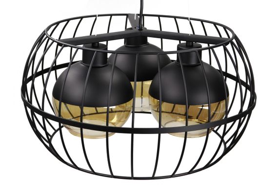 Люстра підвісна LOFT на 3 лампочки 25048 Чорний 40-90х45х45 см. | Зображення 1