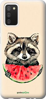 Чохол на Samsung Galaxy A02s A025F Єнотик з кавуном "4605t-2203-2448"