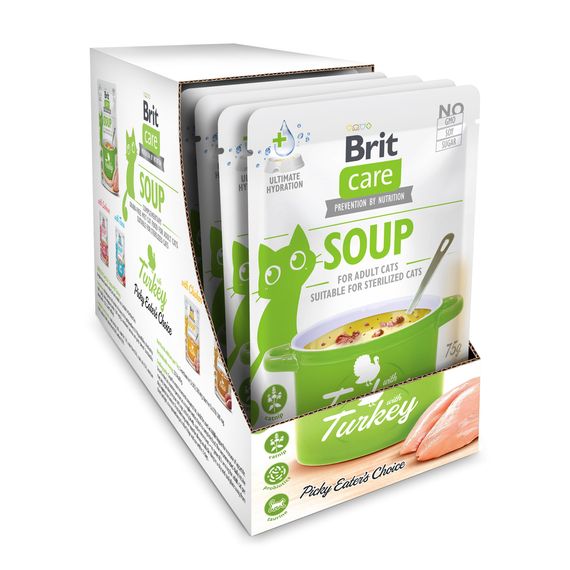 НАБІР Корм вологий Brit Care Soup Turkey д/котів суп з індичкою 75 г 15 шт