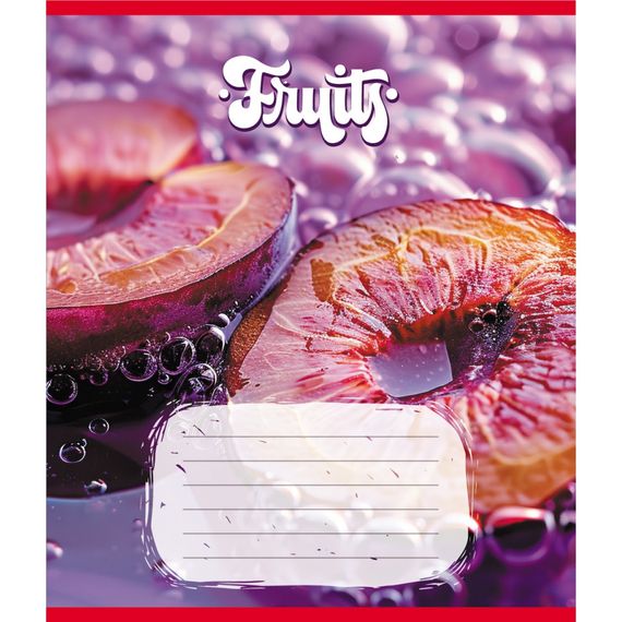 Тетрадь ученическая "Фрукты" 012-500028K-4 в клетку, 12 листов (959050)