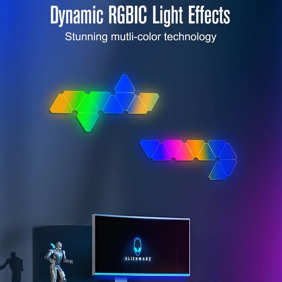 Настінний світильник Smart Triangular Quantum Light SAL-012B Bluetooth USB interface with app 10pcs White | Зображення 4