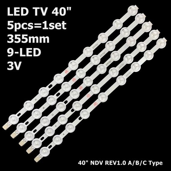 LED підсвітка TV 40" NDV REV1.0 A/B/C-type VES400UNDS-01 VES400UNDS-02 VES400UNDS-03 5шт.
