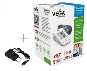 Тонометр VEGA VA-340 new + адаптер Micro USB с оригинальной манжетой VEGA 22-42см гарантия 5 лет