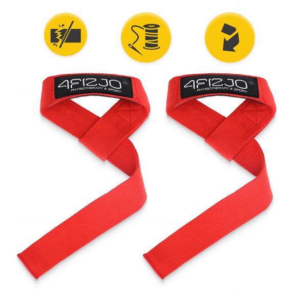 Лямки для станової тяги 4FIZJO Deadlift Straps Red (P-5905973402286) | Зображення 4