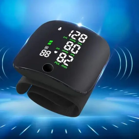 Автоматический тонометр на запястье от аккумулятора 300 мАч / Умный тонометр с сенсорным экраном и голосом | Зображення 1