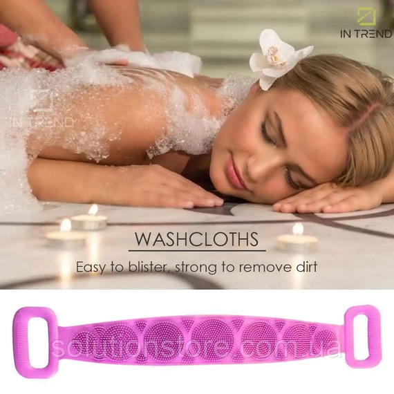 Силіконова щітка, що очищає мочалка - Silicone bath towel масажна для душу і ванни | Зображення 4