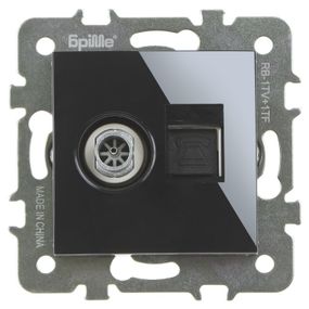 Розетка черная RB-1TV+1TF
