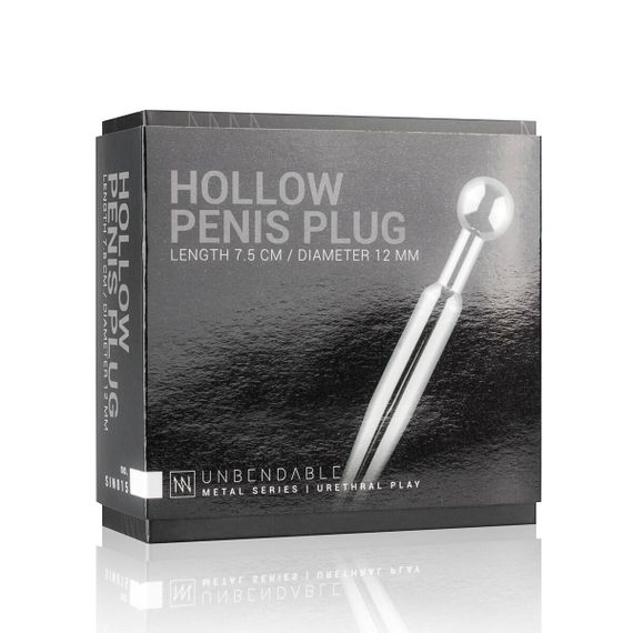 Порожнинний уретральний стимулятор Sinner Gear Unbendable – Hollow Penis Plug, довж.7,5см, діам.12мм | Зображення 4