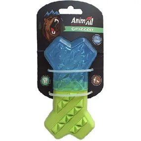 Іграшка для собак AnimAll GrizZzly Охолоджуюча кістка для зубів, синьо-салатова
