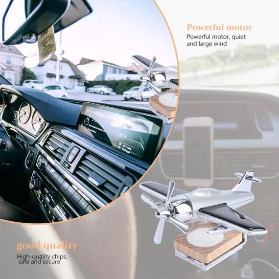 Креативный автомобильный освежитель, ароматизатор воздуха в виде самолета с вращающимся пропеллером от солнечной панели | Зображення 6