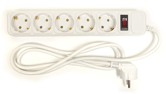 Сетевой фильтр PowerPlant 1.8 м, 5 розетoк, евростандарт